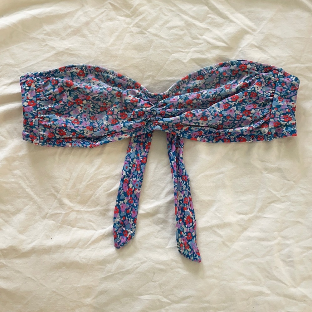 Aerie Floral Bandeau Bikini Top